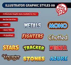 动漫风格的AI图形样式：Illustrator Graphic Styles 09